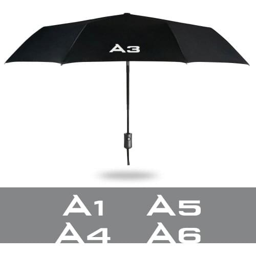 Fully Automatic Compact Folding Umbrella For Audi A3 8P S3 8V A4 B8 B6 A6 C6 C5 C7 A5 B8 B9 A1 A2 A7 A8 Logo Car Accessories