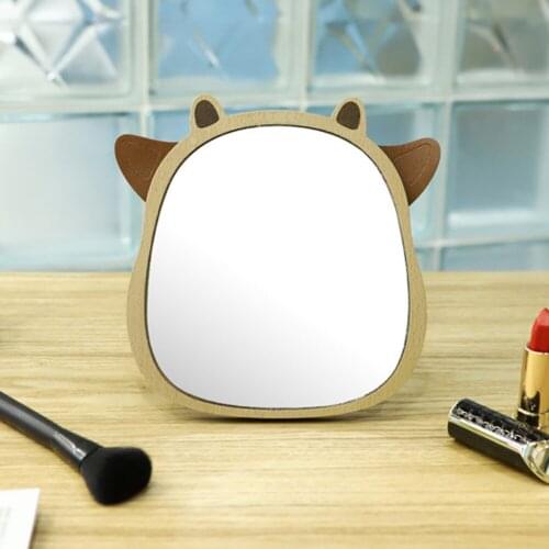 Portable Desktop Mirror Wooden Makeup Mirror Screen Vanity Mirror Single Mirrors Desk Cheap Gift Cosmetic Espelho De Maquiag
