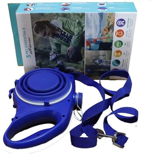 Durable dog leash retractable dog leash, take the kettle bowl, may extend the puppy
