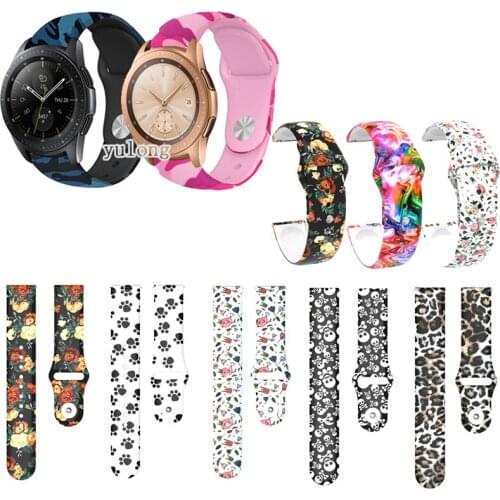 20mm Camo Silicone Watch Band Strap for Samsung Galaxy Watch3 41mm Active 2 Wrist band for Watch 42mm Active3 41mm Gear Sport S2