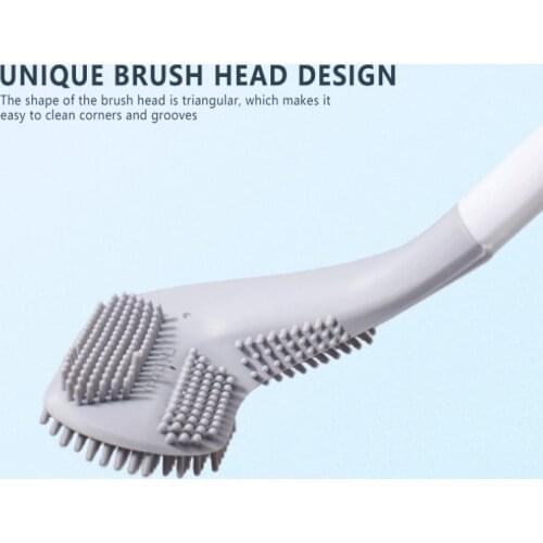 Long Handle Toilet Cleaning Brush ,Silicone Toilet Brushes for Bathroom,Toilet Cleaning Brush,Bendable Silicone Brush Head 1 PC