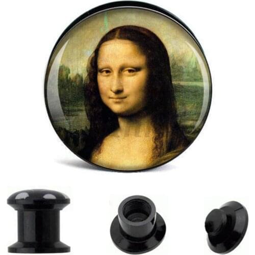 Wholesale 6mm-25mm Ear Gauge Plugs Italian Lady Acrylic Screw Fit Flesh Tunnel Plug Eyelet Body Piercing Jewelry AW40270