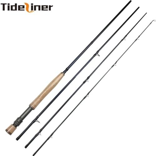 Fly fishing carbon fiber rod pole 2.74 m 9 ft 5# fly spinning fishing pole rods 99% 4 sections fish fishing tackle vara de pesca