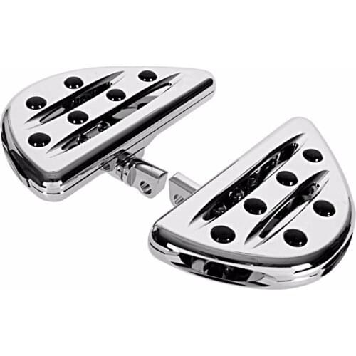 Rear Chrome Shallow Cut Passenger Floorboards for Harley Touring Street Glide Dyna Sportster Models