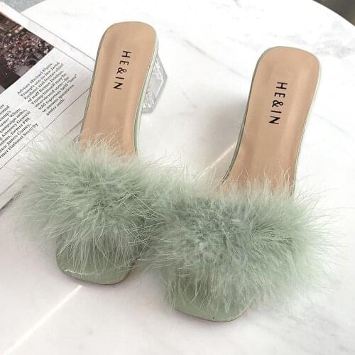 Women Slippers Summer 2021 New Fashion Stiletto Sandals Open Toe High Heel Zapatillas Mujer Casa Sapatos Femininos