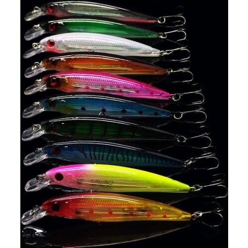 1Pcs 11cm 13.5g Lifelike Laser Minnow Fishing Lure Wobble Slow Floating Crankbait Hard Bait 10 Colors Available