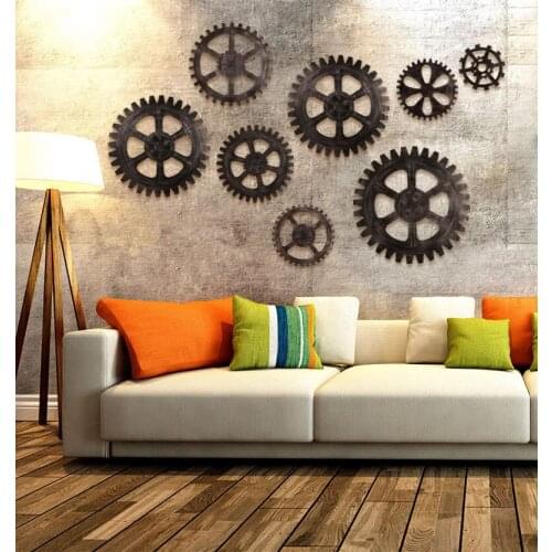 1PC Vintage Steampunk Wooden Gear Wall Hanging Cog Home Bar Cafe Pub Office DIY Christmas Decoration Ornament Wall JL 273