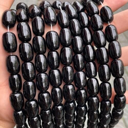 10x14mm Natural Barrel Beads Drum Shape Black Onyx Agates Beads Loose Stone Beads DIY For Jewelry Making Necklace Accessories