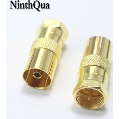 2pcs Inch F Female Plug to RF TV Male Plugs 9.5 TV General Head Inch Plug RF Revolution Connector Antenna adapter
