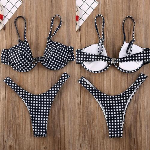 2020 2pcs Women Fashion Push-up Bikini Set Swimwear Bra Bandage Swimsuit Beach Bathing Suit