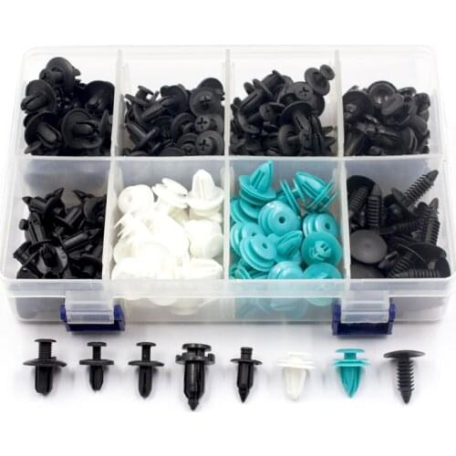 200Pcs Car Fastener Clip Door Trim Car Bumper Rivet Fixer Hood Fender Fixing Clip