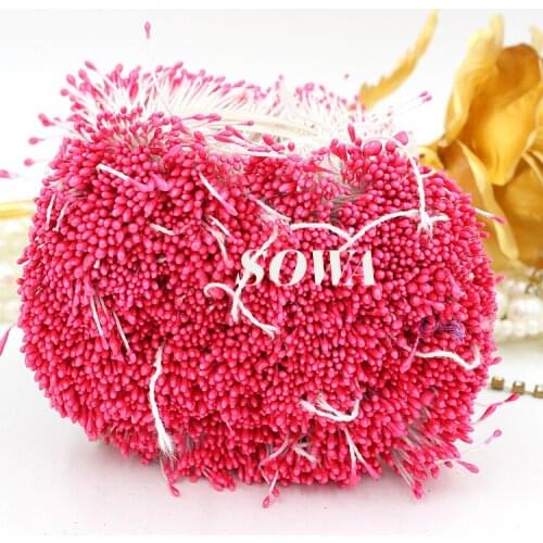 2016 Wholesale Free Shipping 900pcs/Lot 1mm Double Tips Dark Pink Pearl Flower Stamen Cake Decoration Craft DIY