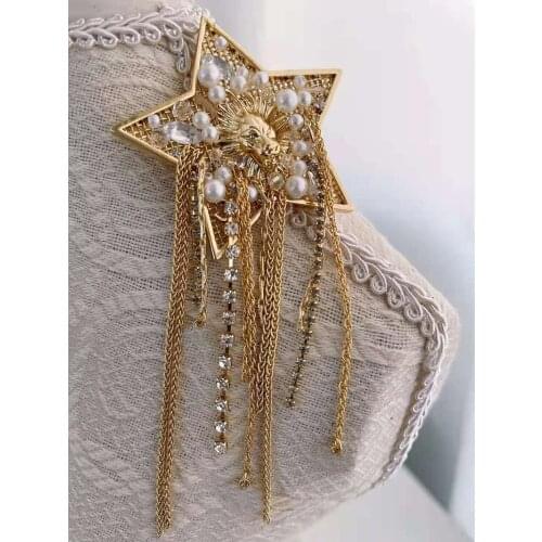 2020 New Brand Fashion Jewelry Vintage Stars Tassel Brooch Party Sweater Brooche Fashion Bowknot Brooches