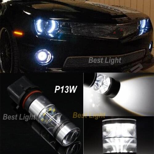 2X 6000K White High Power P13W LED Bulbs For Chevy Camaro 2010 2011 2012 Fog Driving Light 12-24V