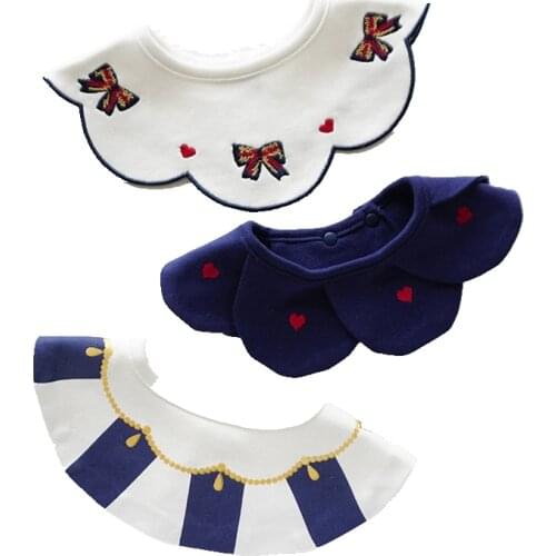 3Pcs Newborns Burp Cloths Cotton Bib Embriodery Babies Essentials Accessories Children Prodcuts For Little Boys Girls New