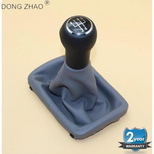 5 Speed Gear Stick Shift Knob Grey Leather Boot For VW Beetle 1998 1999 2000 2001 2002 2003 2004 2005 2006 2007 2008 2009 2010