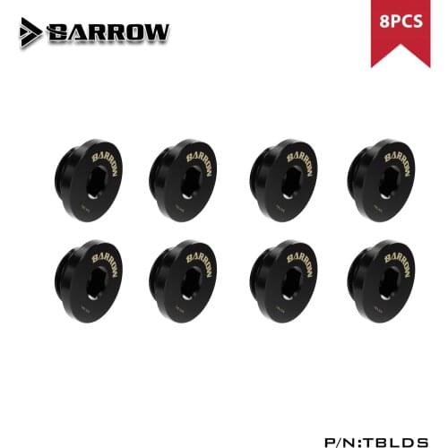 8pcs Barrow G1 / 4 Black Silver Hand tighten the lock seal sealing plug water cooling computer fittings TBLDS