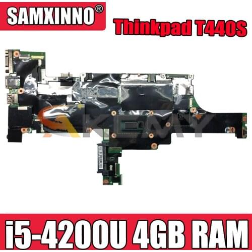 Akemy For Lenovo ThinkPad T440S laptop Mainboard NM-A052 Motherboard with i5-4200U 4GB RAM T440S motherboard mainboard test OK
