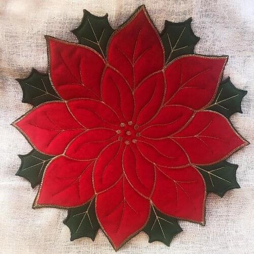 Applique Embroidered Daisy Flower Fabric Table PLACEMAT 40X40cm Wedding Banquet Party Home Decor