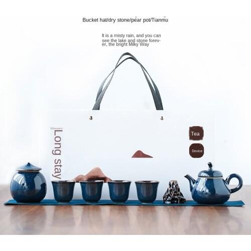 Tea Creative Dry Landscape Pear Pot Teapot Ceramic A Pot of Four Cups of Kung Fu Tea Gift Box Teapot Set Tea Ceremony Tea Set
