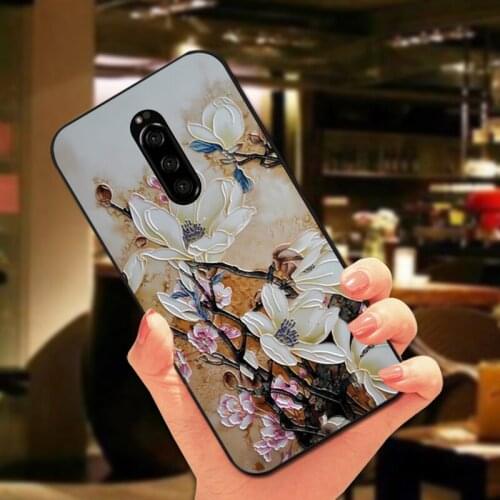 Fashion Flower Silicone Case For Sony Xperia 1 5 10 Plus Black Fundas TPU Back Cover For Sony Xperia XZ XZ2 XZ3 XZ4 XZ1 Compact