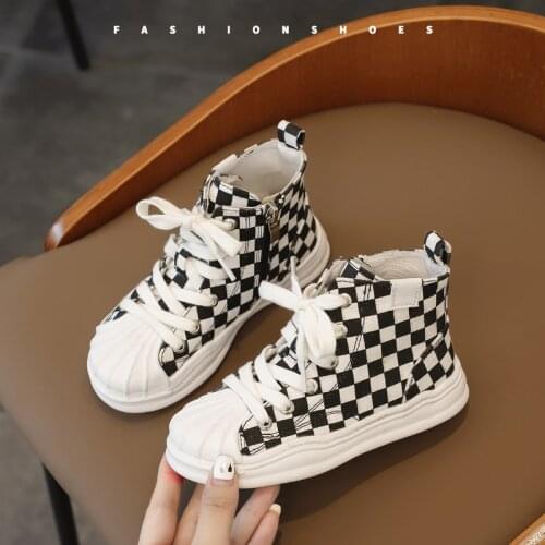 Childrens high top canvas shoes girls shoes 2021 summer new leopard print shoes boys casual student shoes