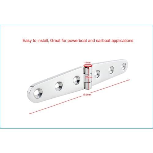 2 PCS 28*153mm Marine Grade 316 Boat Cupboard Cabinet Door Butt Hinge Furniture Fitting cabin deck hinges Drawer Hinge