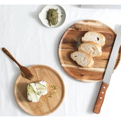 Pan Plate Fruit Dishes Saucer Tea Tray Dessert Novelty Wood lovesickness Wooden Oval Saucer Dinner Round Tableware Sets