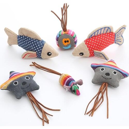 Creative Canvas Fish-shaped Cat Toy Catnip Fish Play Toy Pillow Imitation Fish Pet Toys Pet Supplies Chew Toys H