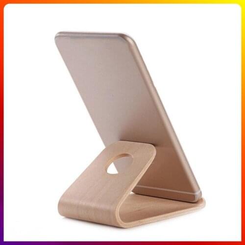Creative Solid Wood Phone Holder Universal Mobile Desktop Stand Multifunction Tablet Stand Charging Stand Wooden Base