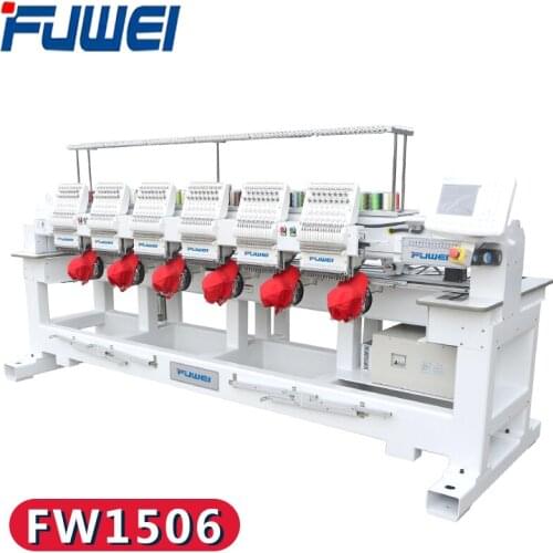 Fuwei embroidery machine FW1506 15 needle 6 heads embroidery machine garments embroidery flat embroidery cap embroidery