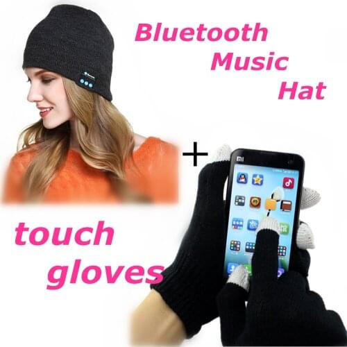 Men Women Outdoor Sport Bluetooth Stereo Magic Music Hat Smart Electronics Wireless Bluetooth Earphone Hat with touch gloves