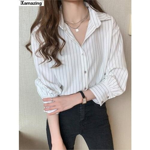 Summer New Blouse Women Casual Striped Top Shirts Blouses Female Blusas Autumn Casual Ladies Office Blouses Top Sexy