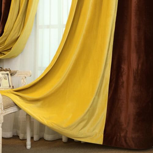 2021 New Curtains for Living Dining Room Bedroom Black Silk Holland Velvet Curtain Plain Thickened French Velvet