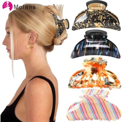 Molans New Women Barrettes Hair Claws Hair Accessories Hairclips Hairpins Ladies Hairgrip Headwear Girls Ornaments Crab Bands
