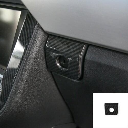 Carbon Fiber Armrest Storage Box Switch Glover Frame Cover Trim For Ford Mustang