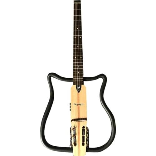Travel portable folding 41 inch folk mute guitar beginners can be connected to headphones and electric box