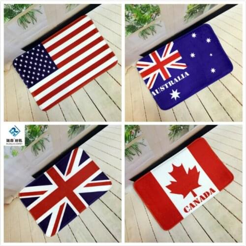 Mats Anti Slip Floor union jack Maple leaves stars and stripes printed Pattern Door Mat Carpet Rug for Bathroom Door Living Room