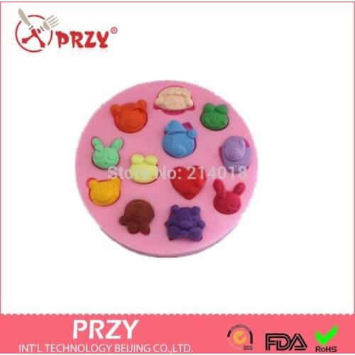 Bear Bunny cartoon frog Maruko shaped silicon fondant Cake decoration mold fondant mold chocolate mold wholesale jelly mold