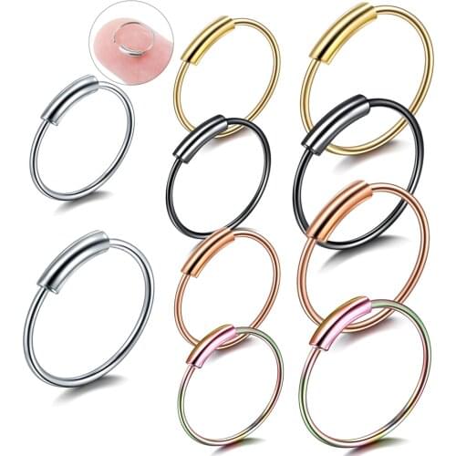 1PC Steel Hinged Clicker Seamless Piercing Nose Rings Hoop Lip Ear Septum Helix Rings Cartilage Rook Piercings Clip Gift Jewelry