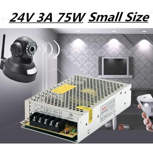 75W 24v 3A Switching Power Supply Driver for LED Strip AC