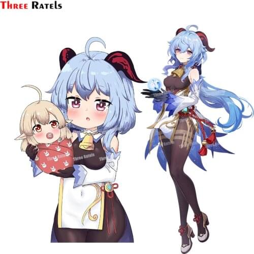 Three Ratels A230 Hot Cartoon Anime Game Role Ganyu Sticker For Genshin Impact Vinyl Auto Accessories Decoration Decals