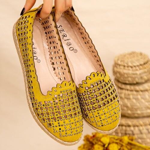 Tonar Crix Mustard Suede Beads Embroidered Ballerina Women Shoes Spring Summer New Season Casual Cool Casual Style Elegant Summer