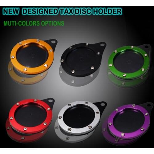 Motorcycle Tax Disc Motorbike Universal Round Tax Disc Plate Holder New design Waterproof Multicolors