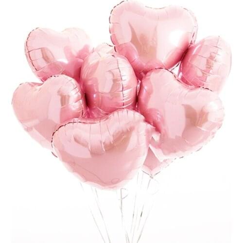 5PCS 18inch Rose gold Heart Shaped Helium Foil Balloon Air Ball Wedding Birthday Party DecorationBaby Shower Party Foil Balloon