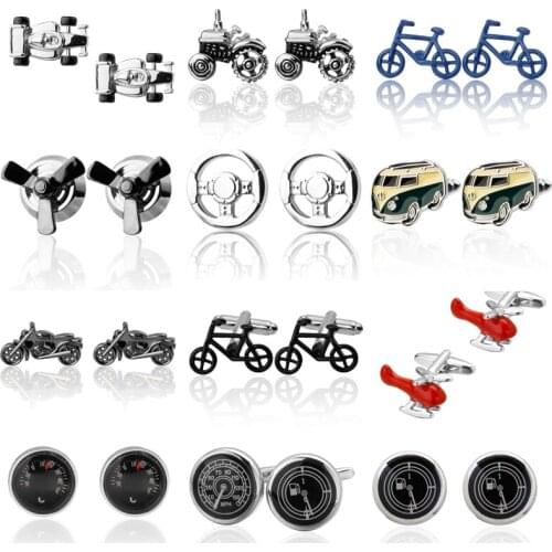High Quality Vehicle Cufflinks Superheroes car designs mens plane bike bus Business brand cufflinks Jewellery whoelsale&retail