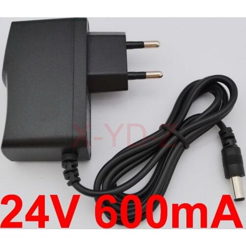 1PCS High quality DC 24V 600mA IC program AC 100V-240V Converter Switching power adapter Supply EU Plug DC 5.5mm x 2.1-2.5mm