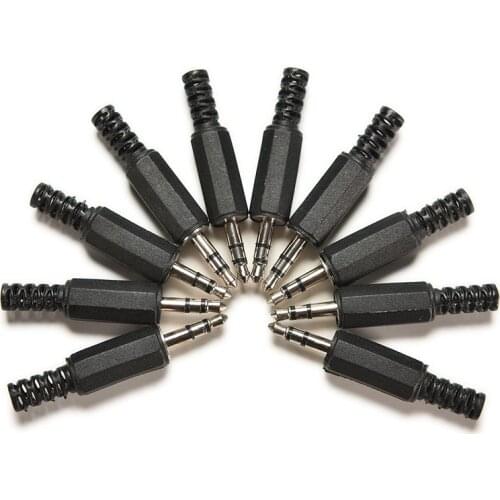 10Pcs/lot Black Plastic Housing 3.5mm Audio Male Plug Headphone Connector Discount 70 Drop Shipping