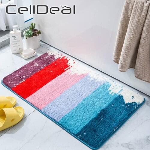 4 Styles Bath Mat Cute Not Slip Absorbent Bathroom Carpet Soft Strong Water Absorption Floor Area Rug for Shower Room 3 Sizes