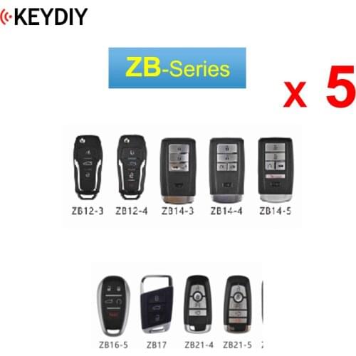 5PCS/LOT, KEYDIY Universal Smart Key ZB12-3/4 ZB14 ZB16 ZB21 for KD-X2 Car Key Remote Replacement Fit More than 2000 Models